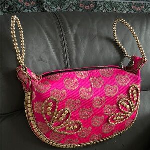 Pink Embroidered Women's Bag